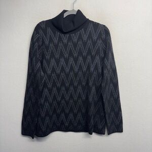 KRIMSON KLOVER WOMENS BLACK MERINO WOOL BLEND TURTLENECK SWEATER XL